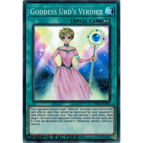 Yugioh - SHVA-EN010 - Goddess Urd's Verdict Super Rare 1st Edition NM 