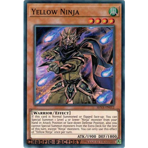Yugioh - SHVA-EN012 - Yellow Ninja Super Rare 1st Edition NM 