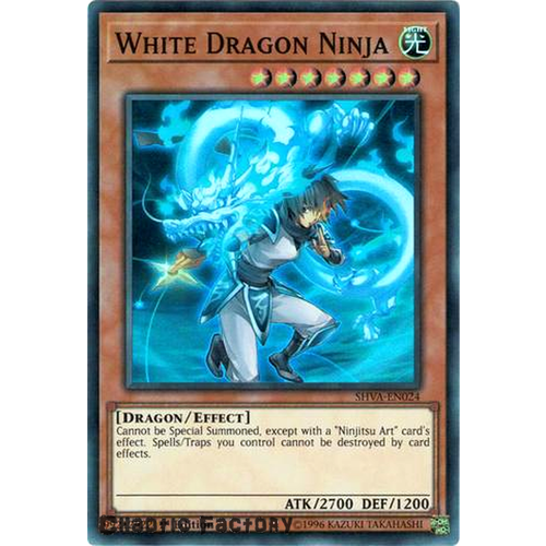 Yugioh - SHVA-EN024 - White Dragon Ninja Super Rare 1st Edition NM 