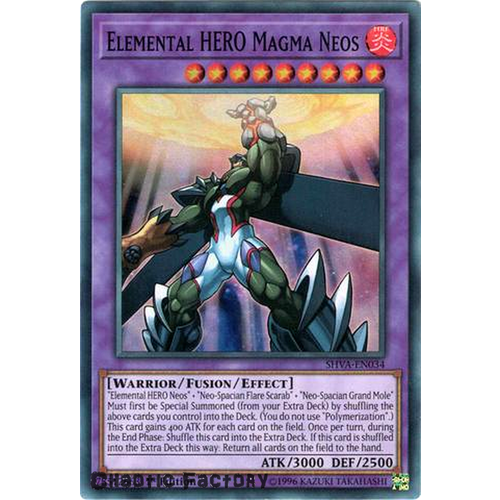 Yugioh - SHVA-EN034 - Elemental HERO Magma Neos Super Rare 1st Edition NM 
