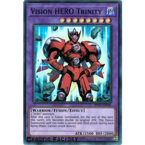 Yugioh - SHVA-EN036 - Vision HERO Trinity Super Rare 1st Edition NM 