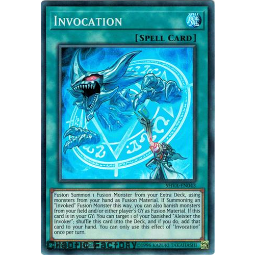 Yugioh - SHVA-EN043 - Invocation Super Rare 1st Edition NM 