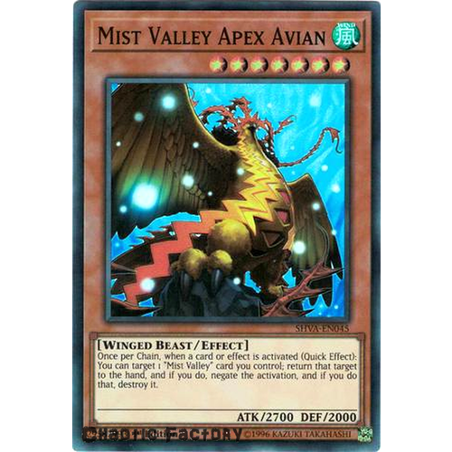 Yugioh - SHVA-EN045 - Mist Valley Apex Avian Super Rare 1st Edition NM 
