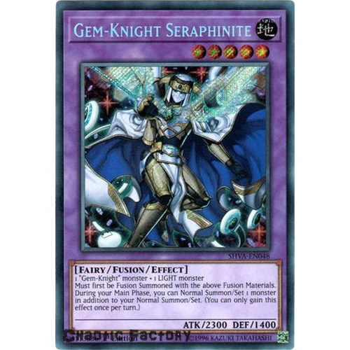 Yugioh - SHVA-EN048 - Gem-Knight Seraphinite Secret Rare 1st Edition NM 