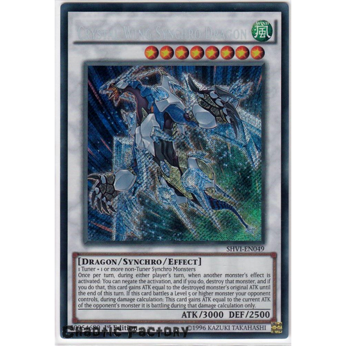 US PRINT Crystal Wing Synchro Dragon SHVI-EN049 Secret Rare 1st Edition NM