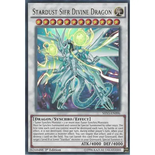 Stardust Sifr Divine Dragon - SHVI-EN096 - Ultra Rare 1ST EDITION NM