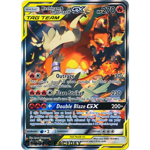 Pokemon TCG SM Promo - Reshiram & Charizard GX - SM201 NM