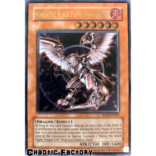 Horus the Black Flame Dragon LV6 Ultimate rare UNL edition LP SOD-EN007