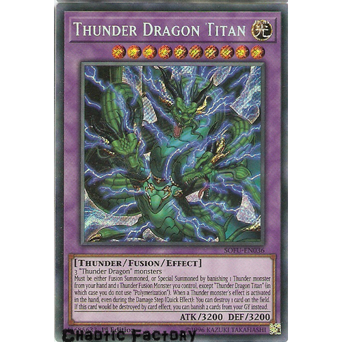 SOFU-EN036 Thunder Dragon Titan Secret Rare 1st Edition NM