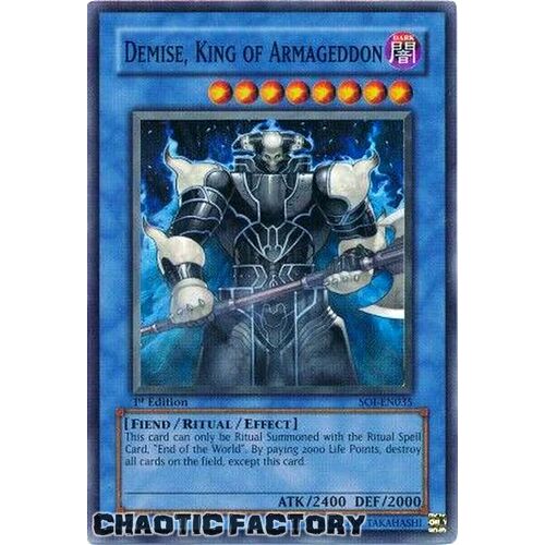 SOI-EN035 Demise, King Of Armageddon Super Rare 1st Edition NM