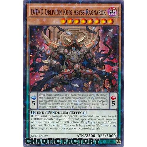 SP17-EN029 D/D/D Oblivion King Abyss Ragnarok Star Foil 1st Edition NM