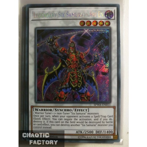 Legendary Six Samurai - Shi En - SPWA-EN011 - Secret Rare 1st Edition NM