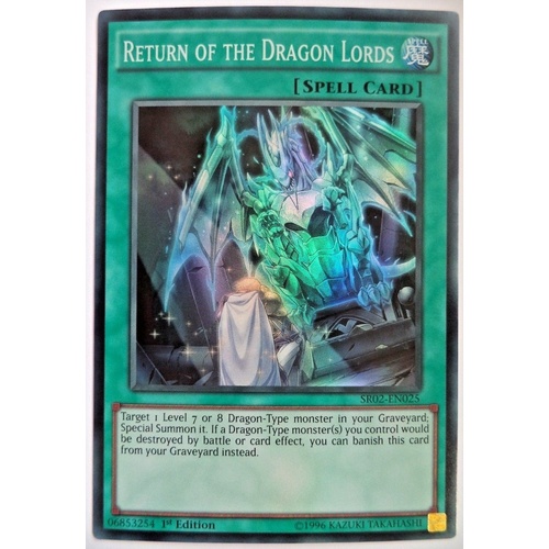 Yugioh Return of The Dragon Lords SR02-EN025 Super Rare 1st Edition LP
