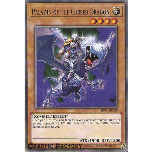 Yugioh SR07-EN008 Paladin of the Cursed Dragon Common 1st Edition NM