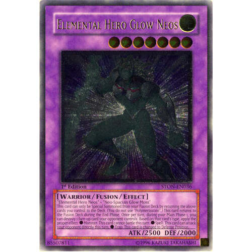 ULTIMATE RARE Elemental Hero Glow Neos STON-EN036 1ST EDITION NM