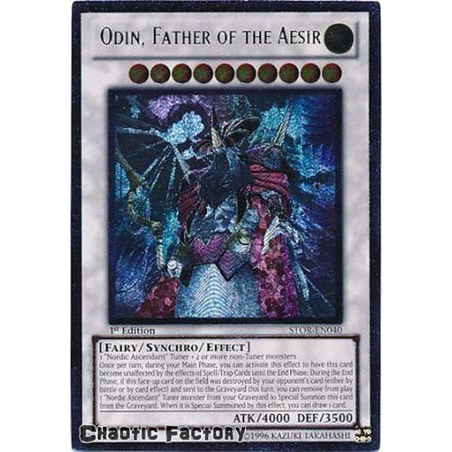 Odin, Father Of The Aesir Ultimate Rare. Yugioh Utr 1st Edition Card Stor  En040