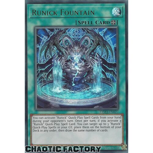 TAMA-EN027 Runick Fountain Ultra Rare 1st Edition NM