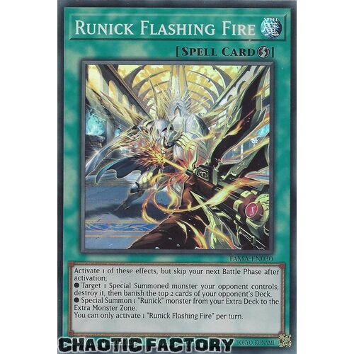 TAMA-EN030 Runick Flashing Fire Super Rare 1st Edition NM