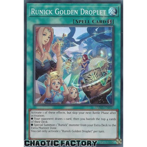 TAMA-EN035 Runick Golden Droplet Super Rare 1st Edition NM