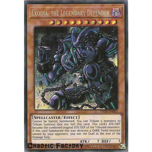 Yugioh TN19-EN003 Exodia, the Legendary Defender Prismatic Secret Rare Limited Edition NM