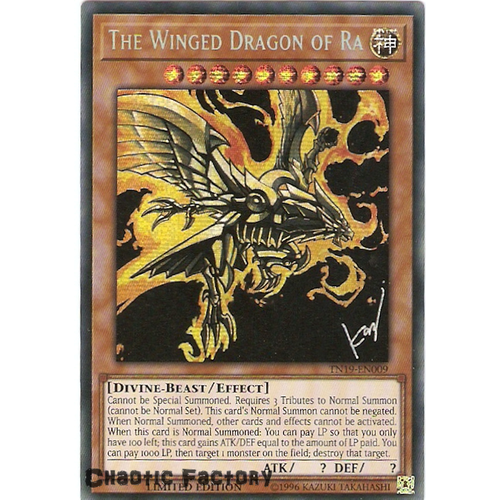 Yugioh TN19-EN009 The Winged Dragon of Ra Prismatic Secret Rare Limited Edition NM