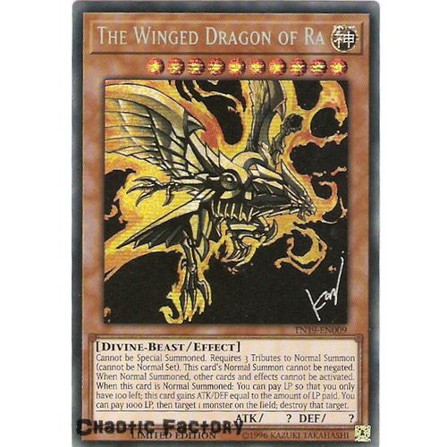 Yugioh TN19-EN009 The Winged Dragon of Ra Prismatic Secret Rare Limited Edition NM