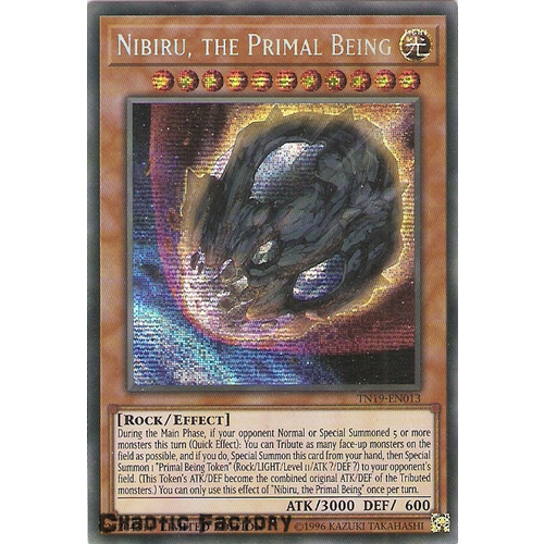Yugioh TN19-EN013 Nibiru, the Primal Being Prismatic Secret Rare Limited Edition NM