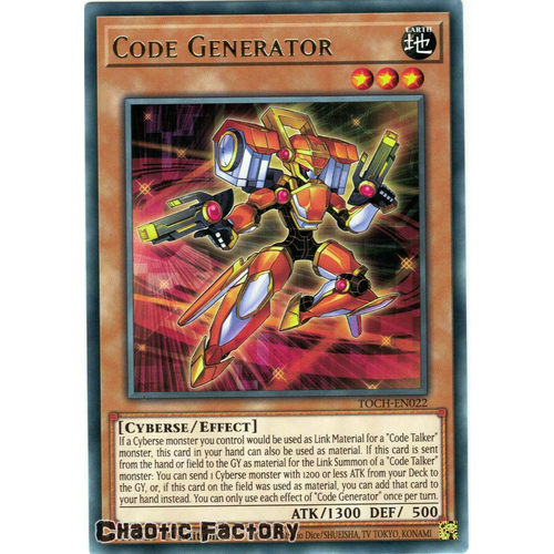 TOCH-EN022 Code Generator Rare 1st Edition NM