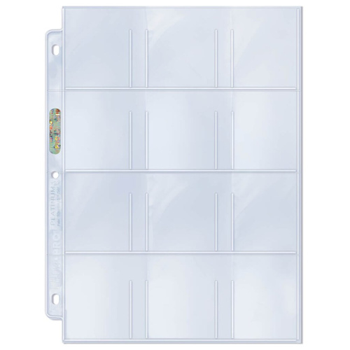 Ultra Pro 12-Pocket Platinum Page with 2-1/4" X 2-1/2" Pockets 100 ct.