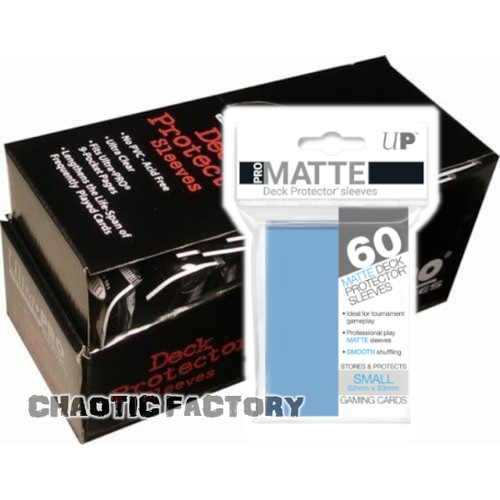 60 Small Pro Matte Light Blue Deck Protector Card Sleeves Ultra Pro Display Box