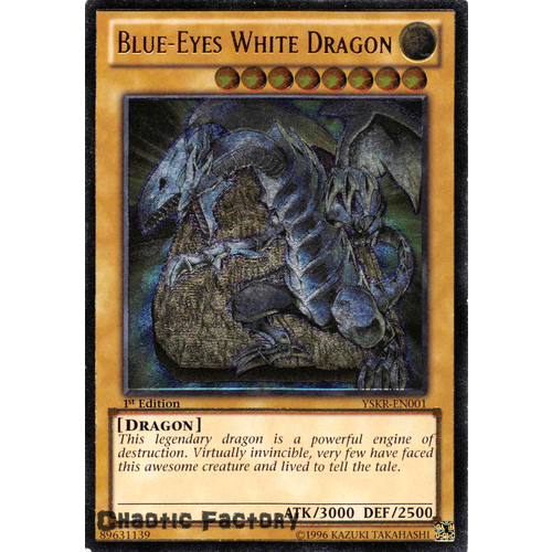 Yugioh Ultimate Rare - Blue-Eyes White Dragon - YSKR-EN001 1st Edition NM