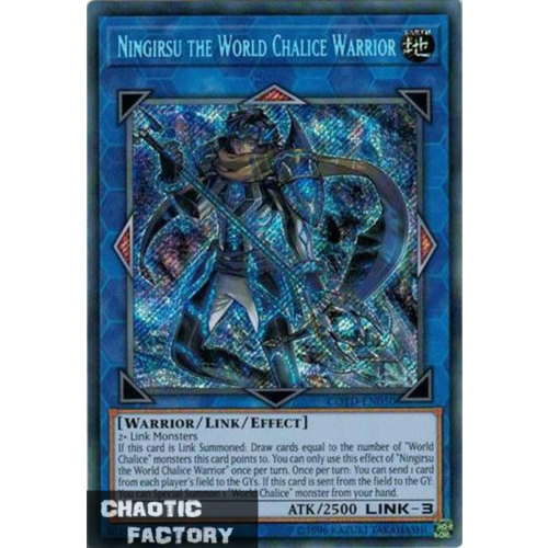 Yugioh Ningirsu the World Chalice Warrior - COTD-EN050 - Secret Rare Unlimited Edition NM