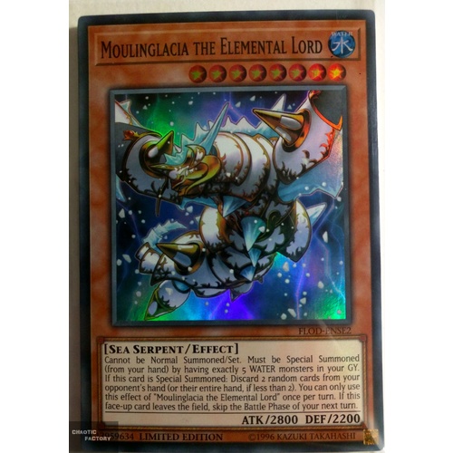 Yugioh FLOD-ENSE2 Moulinglacia the Elemental Lord Super Rare