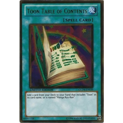 Toon Table of Contents - GLD4-EN039 - Gold Rare