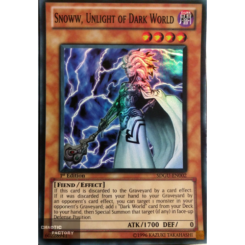 Yu-Gi-Oh Snoww, Unlight of Dark World - LCJW-EN248 - Secret Rare 1st Edition NM