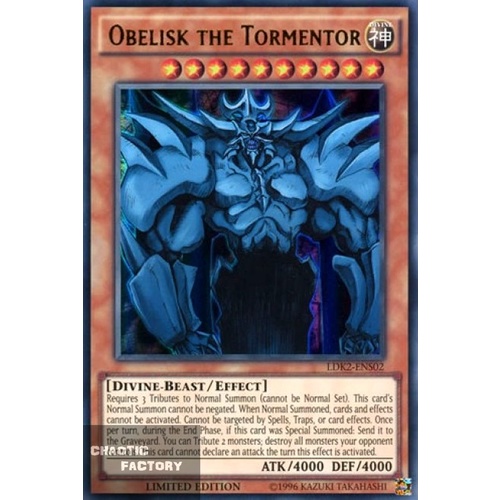 Yugioh Obelisk the Tormentor - LDK2-ENS02 - Ultra Rare Limited Edition NM God Card