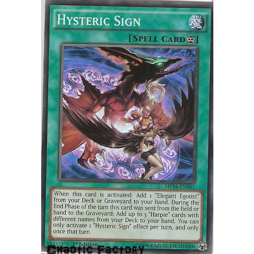 Hysteric Sign - MP14-EN041 - Super Rare 1st Edition NM