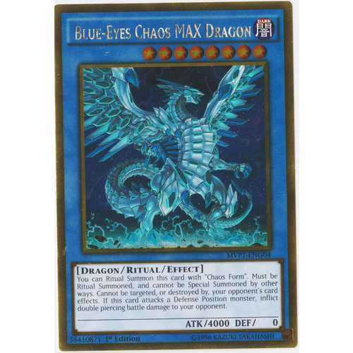 Yugioh Blue-Eyes Chaos MAX Dragon MVP1-ENG04 Gold Rare 1st Edition NM