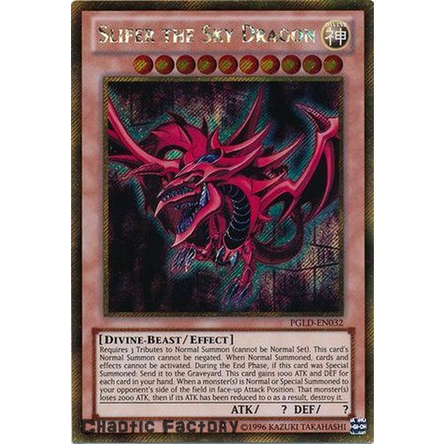 Yugioh PGLD-EN032 Slifer the Sky Dragon Gold secret rare UNL edition NM