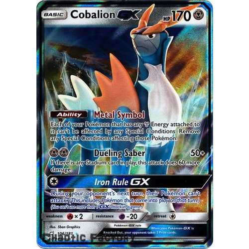 Pokemon  TCG Cobalion GX - 106/181 - Ultra Rare