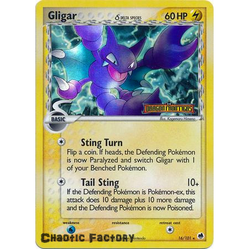 Gligar (Delta Species) - 16/101 - Rare Reverse Holo Ex Dragon Frontiers