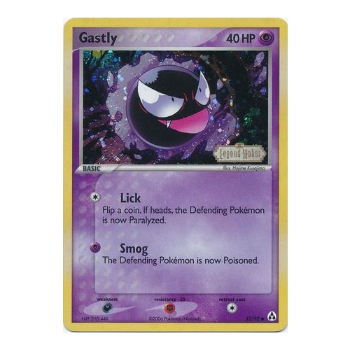 Gastly - 52/92 - Common Reverse Holo Ex Legend Maker LP