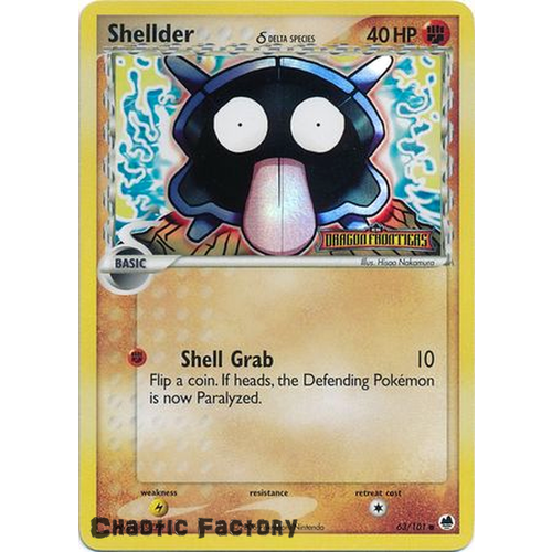 Shellder (Delta Species) - 63/101 - Common Reverse Holo NM - Ex Dragon Frontiers