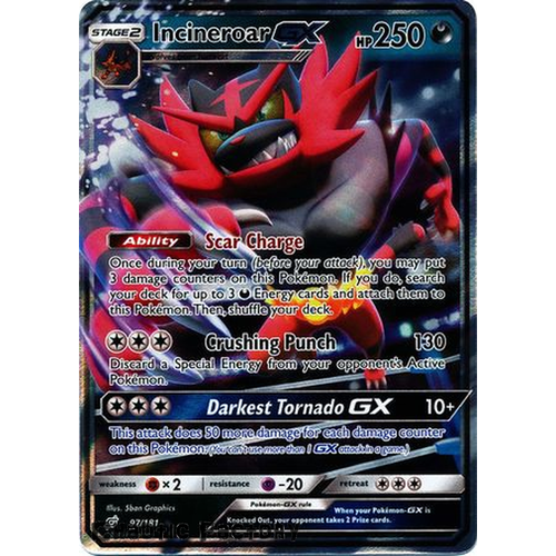 Pokemon TCG Incineroar GX - 97/181 - Ultra Rare NM