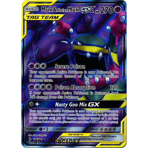 Muk & Alolan Muk GX - 196/214 - Full Art Ultra Rare