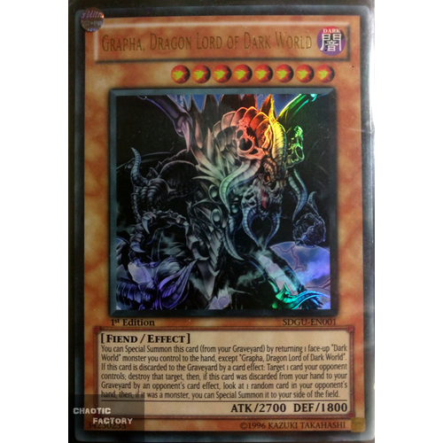 Grapha, Dragon Lord of Dark World - SDGU-EN001 - Ultra Rare 1st Edition NM