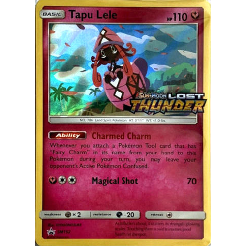 Tapu Lele SM152 Lost Thunder Prerelease NM Pokemon Card Holographic Rare